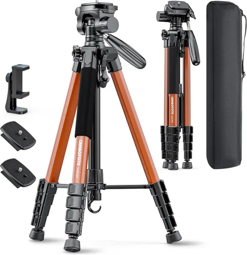 Miniatura 7 de CAMBOFOTO Trípode para cámara de 30", Trípode profesional de aluminio resistente para cámara sin espejo/DSLR/Teléfono celular/Videocámara