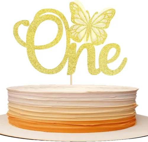 Miniatura 11 de Rsstarxi 1 paquete de decoración de pastel de mariposa Oh Baby con purpurina para baby shower, decoración de pastel de mariposa para revelación