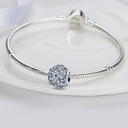 Miniatura 4 de Abalorio de plata de ley 925 para pulseras y collares Pandora para mujer, circonitas cúbicas 5A, cuentas de joyería
