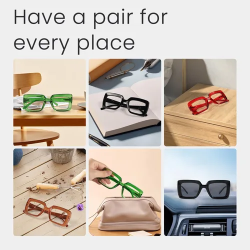 Miniatura 6 de Eyekepper Gafas cuadradas para mujer, paquete de 5 lentes elegantes para mujer