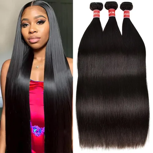 Manojos de cabello humano lacio de 16, 18, 20 pulgadas, 12A, extensiones de cabello humano virgen brasileño 100% sin procesar, extensiones de