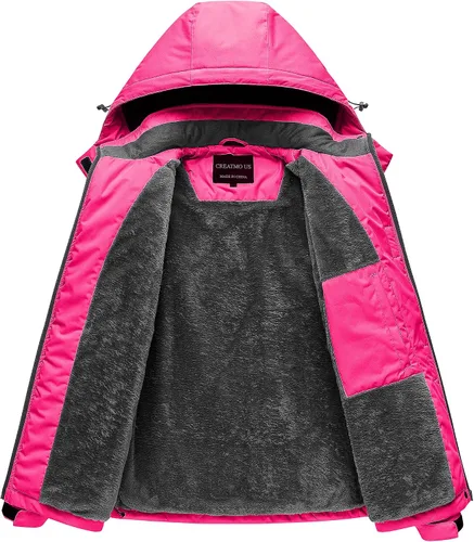 Miniatura 2 de CREATMO US Chaqueta de esquí impermeable de montaña para mujer, resistente al viento, chaqueta de snowboard cálida para invierno