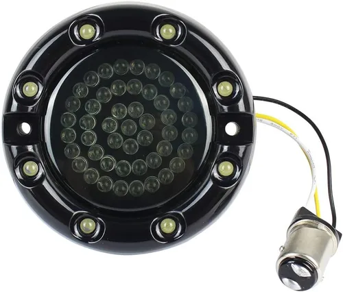 Miniatura 5 de ZYTC 3 1/4 "LED intermitentes con luz corriente estilo bala frontal 1157 LED kit de señal de giro ámbar blanco para Harley Davidson caja negra
