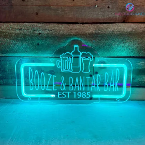 Miniatura 4 de Letrero de barra de neón personalizado – Letrero de luz personalizado para decoración de bar del hogar, salón o cueva de hombre (grabado rectangular)