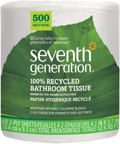 Miniatura 2 de Seventh Generation - Papel higiénico (2 capas, 100 % papel reciclado, 500 hojas, 60 unidades), color blanco