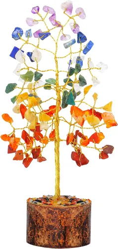 Miniatura 10 de FASHIONZAADI Árbol de dinero bonsái de amatista, árbol de dinero de cristal Feng Shui, piedras preciosas de chakras, cristales curativos de buena