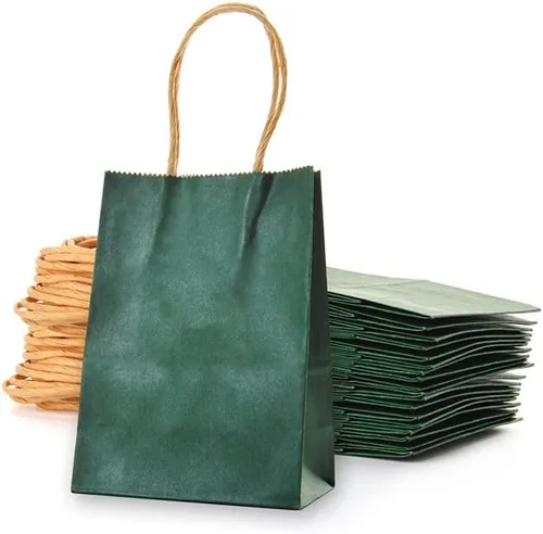 Miniatura 3 de Pequeña bolsa de papel lavanda con asa para recuerdos de fiesta, 6 x 4.5 x 2.5 pulgadas, para boda, cumpleaños, bolsa reciclada, paquete de 24