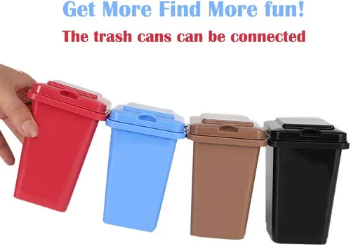 Miniatura 6 de Soporte para bolígrafos y lápices 2020, vaso de plástico para bolígrafos, mini bote de basura de escritorio, organizador de bolígrafos