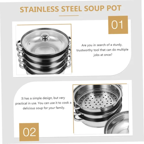 Miniatura 7 de Angoily Comida de verduras asiáticas olla grande olla de sopa grande ollas ollas juegos de ollas para cocinar accesorios de cocina olla