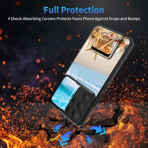 Miniatura 237 de Funda para Samsung Galaxy S22 Ultra 5G, Galaxy S22 Ultra con cubierta de cámara deslizante, funda resistente de doble capa con función atril Black