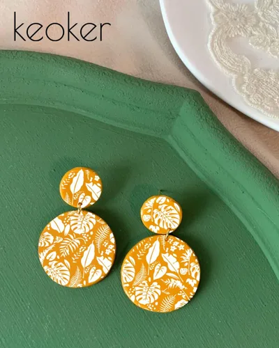 Miniatura 5 de Plantillas de pantalla de seda para arcilla polimérica, kit de impresión de serigrafía reutilizable, para impresión en arcilla y otras joyas, aretes