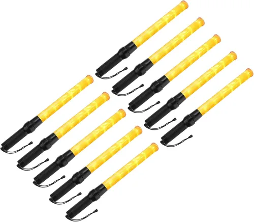 Miniatura 7 de PATIKIL Varitas de tráfico de 21 pulgadas, 10 unidades, 2 modos intermitentes, luz de advertencia LED, controlador de señal policial con cordón