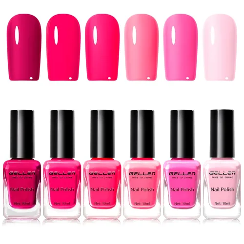 Miniatura 42 de GELLEN Juego de Esmalte de Uñas en 4 Colores Negro, Blanco, Gris & Base y Capa Superior, Esmalte de Uñas de Tendencia Otoño/Invierno Negro, Blanco