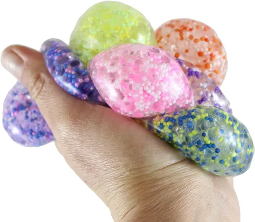 Miniatura 3 de Curious Minds Busy Bags 6 bolas en total, 2 paquetes de 3 pequeñas y increíbles cuentas de confeti de 1.5 pulgadas con bolas gruesas moldeables