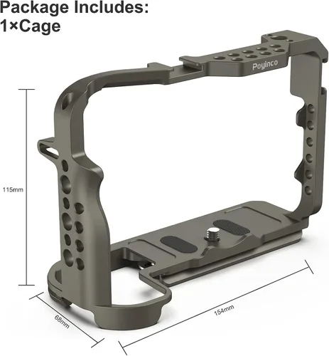 Miniatura 5 de Jaula R5 / R5 C / R6 para Canon R5 R6 R5 C, estabilizador de plataforma DSLR de aleación de aluminio con zapata fría, agujeros roscados de 1/4
