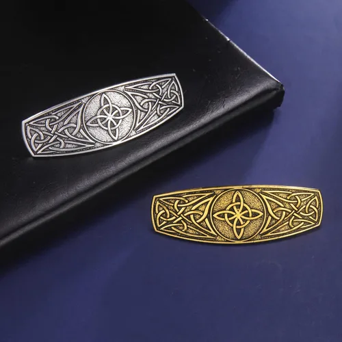 Miniatura 4 de Pinza para el pelo de nudo de bruja para mujer, hecha a mano, vintage, patrón de nudo celta, pinza para el cabello, joyería de amuleto de brujería