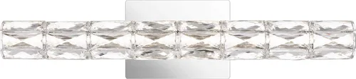 Quoizel PCLU8524C - Lámpara de pared LED con cristal brillante, 21 vatios, cromo pulido (6 pulgadas de alto x 24 pulgadas de ancho)