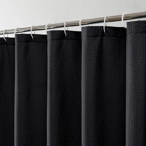 Miniatura 27 de OWENIE Cortina de ducha blanca para baño, 96 pulgadas, extra larga, elegante cortina de ducha de tela texturizada en relieve 3D, repelente al agua