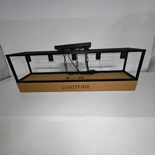 Miniatura 5 de Lámpara de granja para comedor, 5 luces colgantes negras, para colgar en la isla de cocina, lámpara de techo lineal con cadenas ajustables