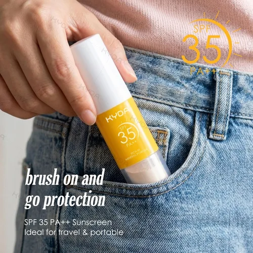 Miniatura 9 de KYDA Protector solar mineral en polvo para rostro y cuero cabelludo, protector solar SPF 35 para el cuero cabelludo, protector solar