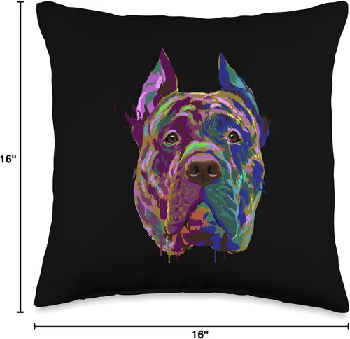Miniatura 4 de Perro De Presa Canario Designs Colorido Perro De Presa Canario Throw Pillow 16.0 x 16.0 in, Multicolor
