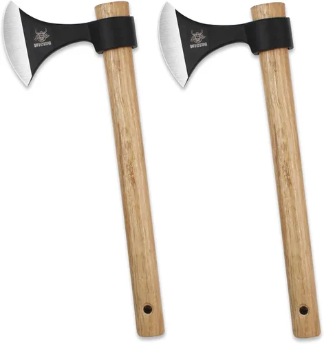 Hachas de lanzamiento, paquete de 2 Tomahawks de 16.2 pulgadas de acero de alto carbono y mango de madera, para recreación y competencia de