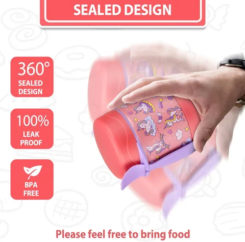 Miniatura 5 de Tarro de comida aislado para niños con cuchara, acero inoxidable de 10 onzas, a prueba de fugas, boca ancha, termo para comida caliente