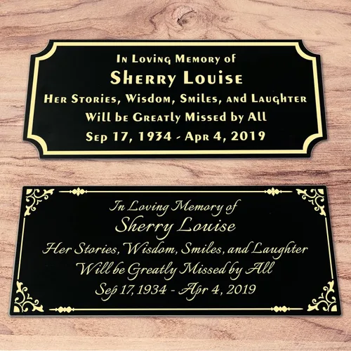 Miniatura 2 de Tamaño: 2.5 pulgadas de alto x 6 pulgadas de ancho, placa grabada de metal elegante, placa conmemorativa personalizada, placas de nombre grabadas