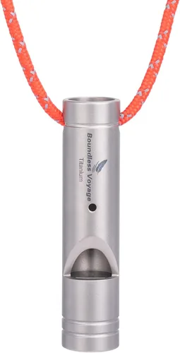 Miniatura 16 de Boundless Voyage Silbato de titanio para supervivencia de emergencia con cordón fuerte para acampar al aire libre, senderismo, entrenadores, 2