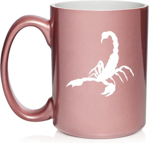 Miniatura 4 de Daylor Taza de café de cerámica Scorpion, regalo para ella, él, amigo, compañero de trabajo, esposa, esposo (11 onzas, azul)