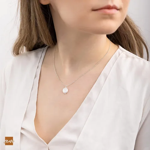 Miniatura 2 de Amberta Collar de perlas de agua dulce de plata de ley 925 para mujer