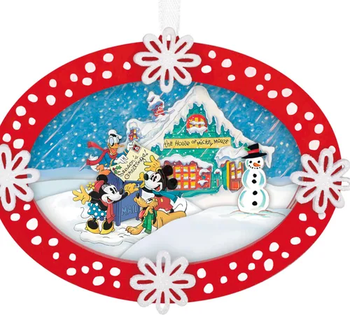 Miniatura 5 de Hallmark Keepsake Adorno de Navidad 2025, Disney Mickey y sus amigos enviando saludos de temporada, manualidades de papel, regalos para fanáticos