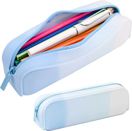 Miniatura 9 de minimaliving Estuche para lápices, colorido de silicona impermeable, bolsa para lápices estética, ligera y portátil, elegante y pequeño suministros