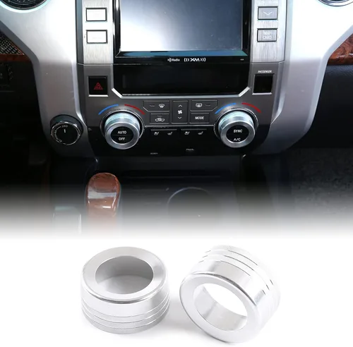 Miniatura 8 de Aunginsy Cubierta de Botón de Interruptor de Aire Acondicionado de Aluminio Compatible con Toyota Tundra 2014-2021, Interruptor de Botón de Control