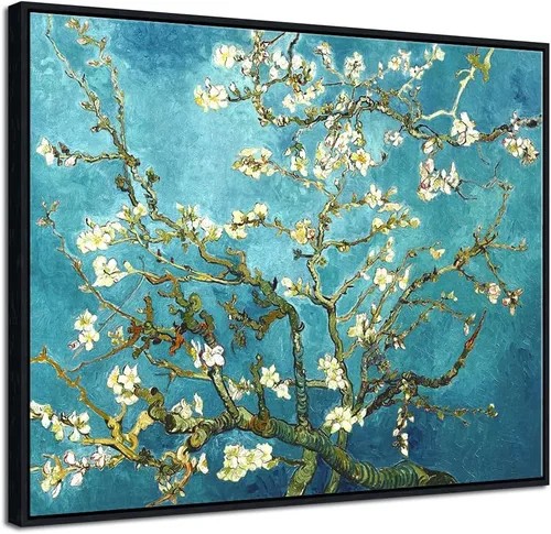 Miniatura 8 de Pyradecor Modernas pinturas al óleo famosas de flor de almendra, impresiones en lienzo de Van Gogh, cuadros florales sobre lienzo, arte de pared
