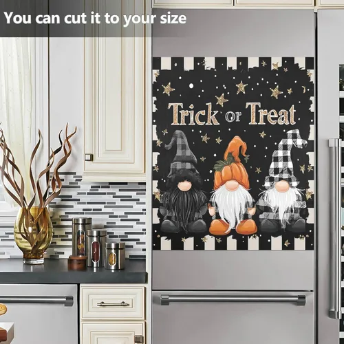 Miniatura 3 de Gnomos de truco o trato, cubierta magnética para lavavajillas, paneles de puerta con imán de calabaza, calcomanías para electrodomésticos