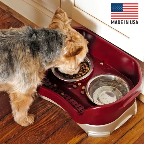 Miniatura 4 de Neater Pet Brands Cuencos para Perros Deluxe a Prueba de Derrames Elevados para Perros Pequeños Menores de 19 lbs, Fabricado en EE.UU., Cuenco