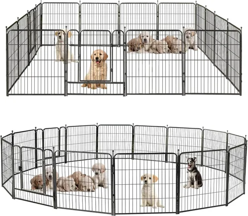 Miniatura 9 de Corralito para perros, 24/32/40 pulgadas de altura en resistente, valla plegable para interiores y exteriores, corralito portátil para mascotas
