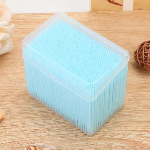 Miniatura 6 de 1100pcs Double Head Plastic Toothpick, Teeth Cleaning Tooth Picks Oral Care Floss Pick Floss Interdental Brush with Box (Blue)
