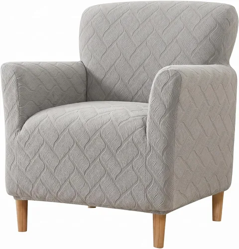 Miniatura 33 de LiveGo - Funda elástica para sillón de mediados de siglo moderno de 1 pieza, fundas de acento de jacquard para silla con brazos, fundas impermeables