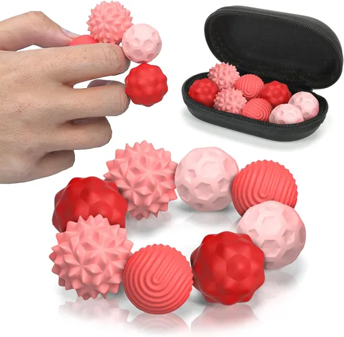 Juguetes de Pelotas Magnéticas de Silicona Fidget, 8 Piezas con Texturas de Atracción, Pelota Sensorial Fidget con Carcasa de Silicona para Adultos,
