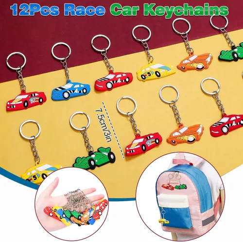 Miniatura 5 de 98 piezas de regalos de fiesta de coche de carreras suministros de cumpleaños de carreras de paja burbuja banda adhesiva de juguete de carreras
