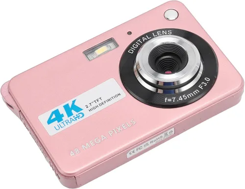 Miniatura 9 de Cámara digital, cámaras 4K para fotografía, cámara compacta con zoom digital 8X, pantalla grande 2.7, cámara de vlogging 4K para fotografía de Rosado
