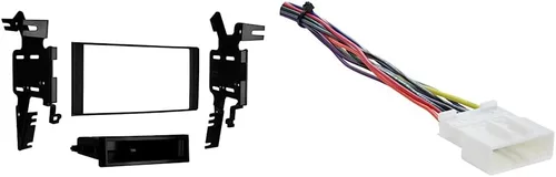 Metra 99-7619 Provisión de radio ISO DIN con bolsillo para Nissan Frontier/Titan/Xterra 2013 en adelante, (negro) y arnés de cableado de radio Metra