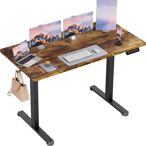 Furmax Escritorio eléctrico de pie de 45 x 24 pulgadas, escritorio de pie para sentarse, altura ajustable, escritorio de oficina en casa con memoria