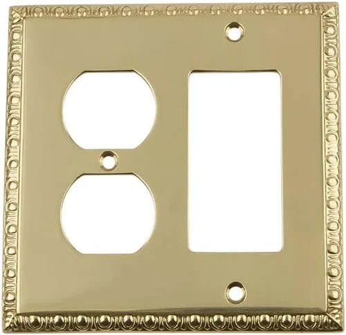 Miniatura 56 de Nostalgic Warehouse Egg & Dart Deco - Cubierta para placa de interruptor de salida eléctrica Bronce intemporal