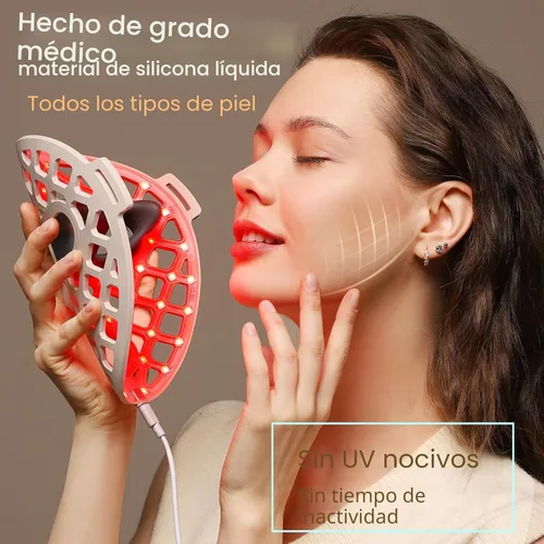 Miniatura 7 de Avorla Máscara LED de belleza – Máscara facial de terapia de luz roja y luz infrarroja para arrugas – Luz azul para el acné – Longitud de onda