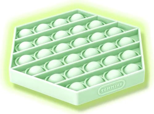 Miniatura 7 de TOMMIKE Juguete hexagonal de burbujas sensoriales para aliviar la ansiedad y el estrés, necesidades especiales, autismo, aprendizaje, oficina