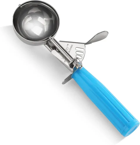 Miniatura 11 de New Star Foodservice 34905 cuchara de presión para pulgar de grado comercial/cuchara para helado, acero inoxidable 18/8, 0.875 oz, tamaño 40, púrpura