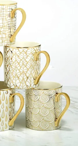 Miniatura 6 de Tazas bañadas en oro mosaico, juego de 6